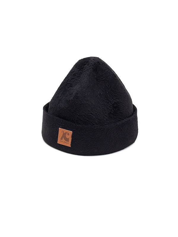 Leather pach felt beanie-レザーパッチフェルトビーニー-KIJIMA