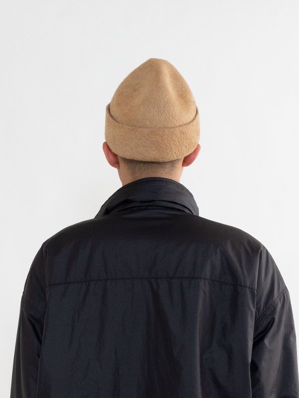 Leather pach felt beanie-レザーパッチフェルトビーニー-KIJIMA