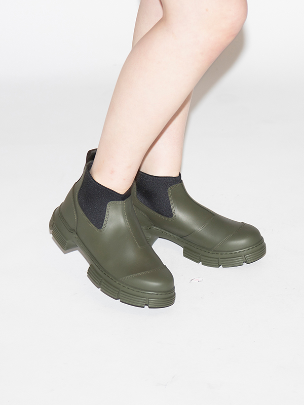 Recycled rubber crop city boot-リサイクルラバークロップシティー