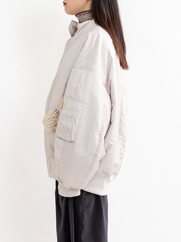 Cording Embroidery Collarless Flight Jacket-コーディングエンブロイ