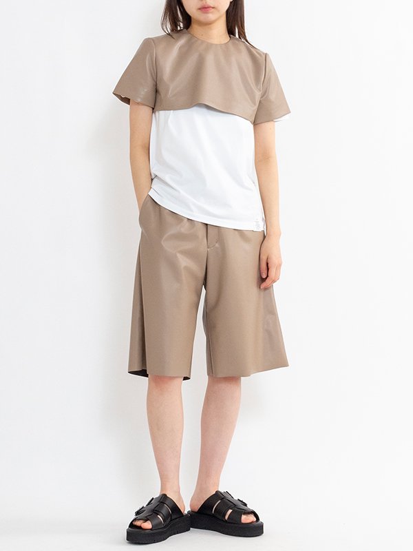 FAUX LEATHER SHORTS-フェイクレザーショーツ-HYKE（ハイク）通販| st