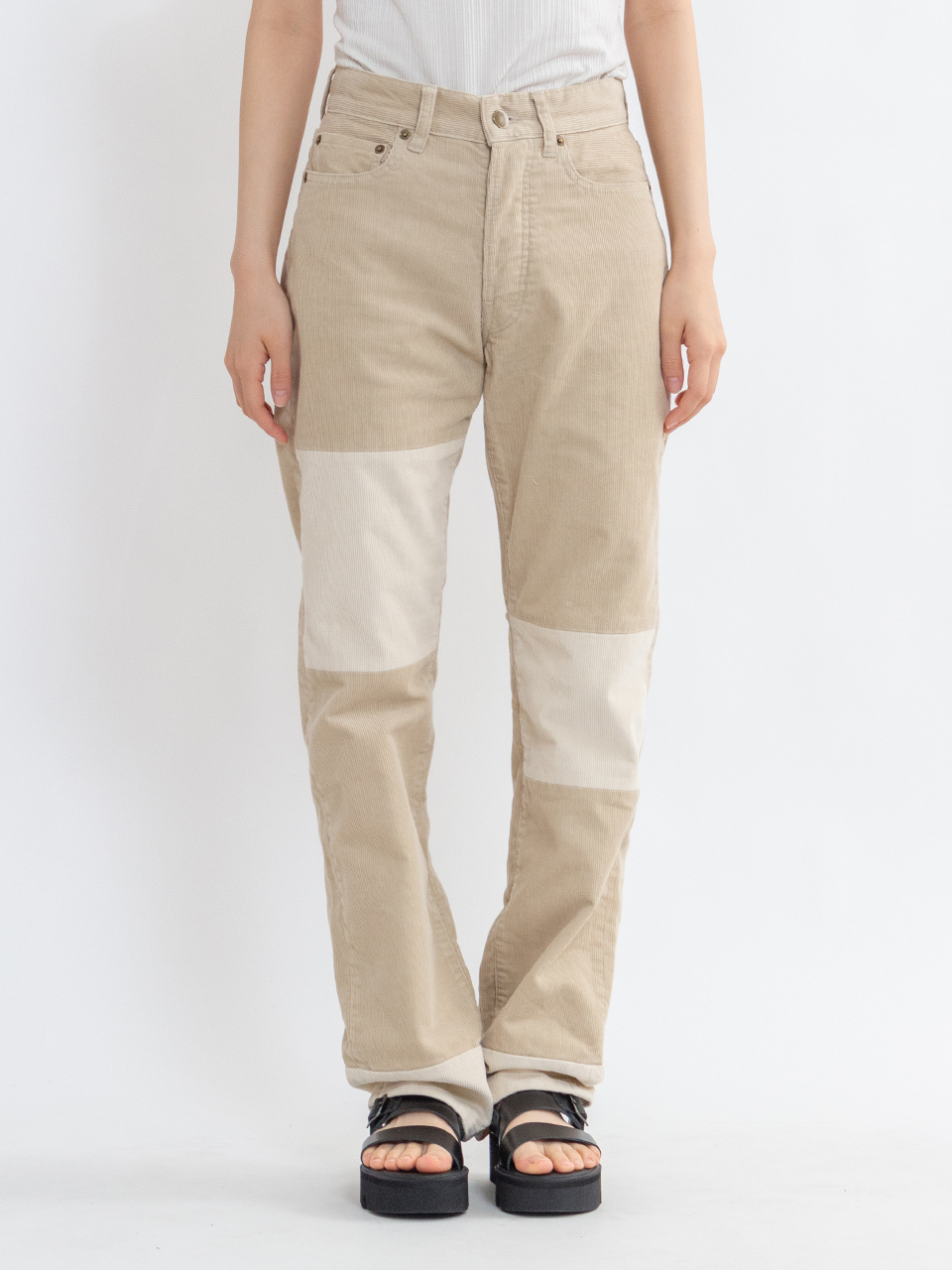 Corduroy patch straight-コーデュロイパッチストレート-INSCRIRE