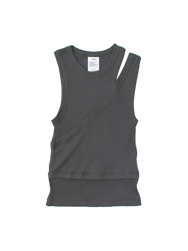 DOUBLE SHOULDER TANK TOP-ダブルショルダータンクトップ-HYKE（ハイク