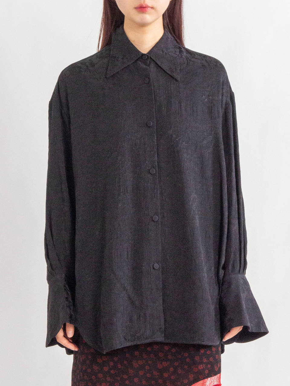 Floral Jacquard Shirt-フローラルジャカードシャツ-Mame Kurogouchi