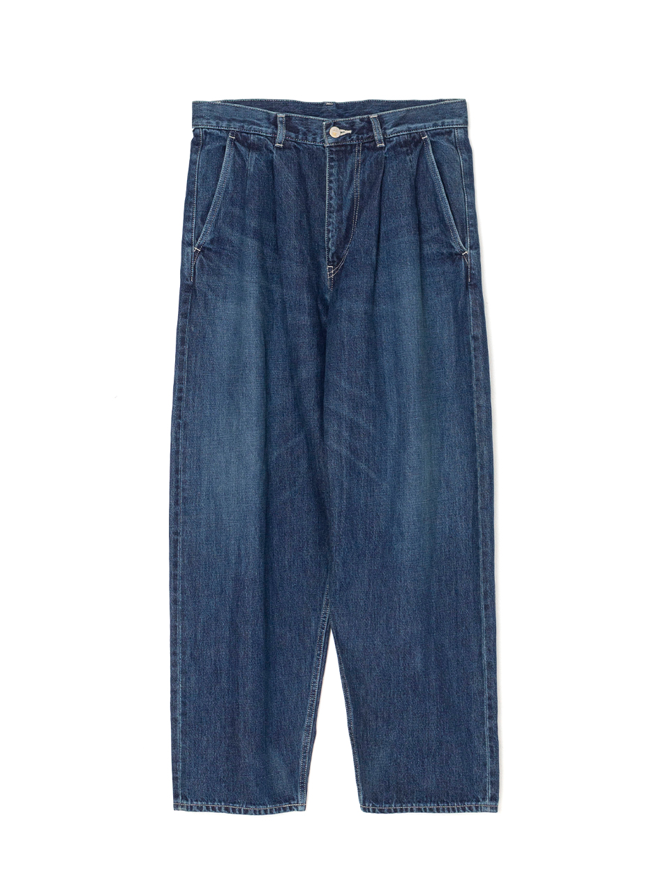 Selvage Denim Two Tuck Tapered Pants-セルビッジデニムツータック