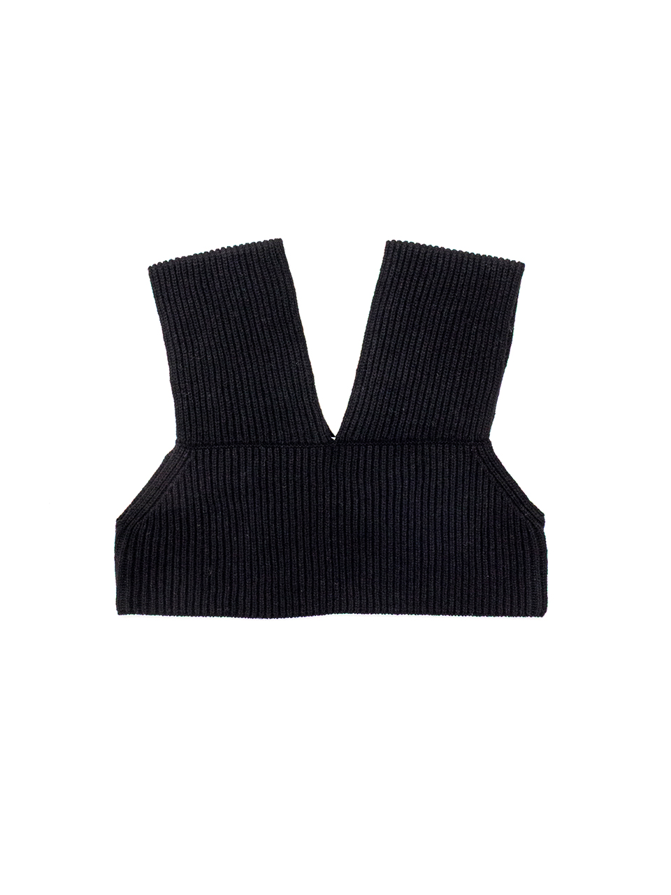 RIBBED KNIT WOOL CROPPED VEST-リブニットウールクロップベスト-HYKE