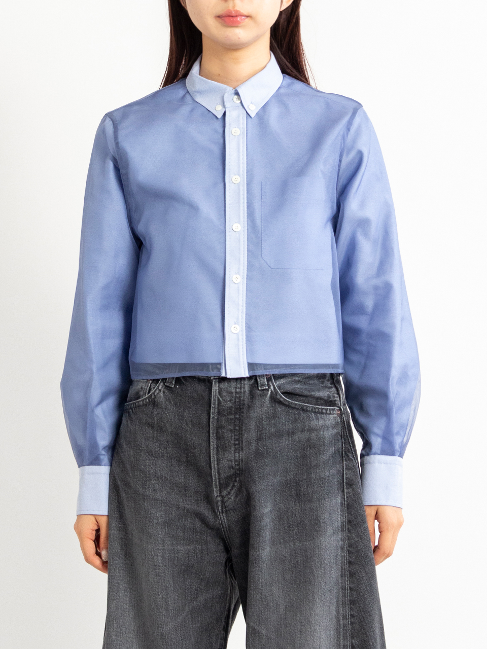 LAYERED OXFORD SHEER SHIRT レイヤードオックスフォードシャツ HYKE