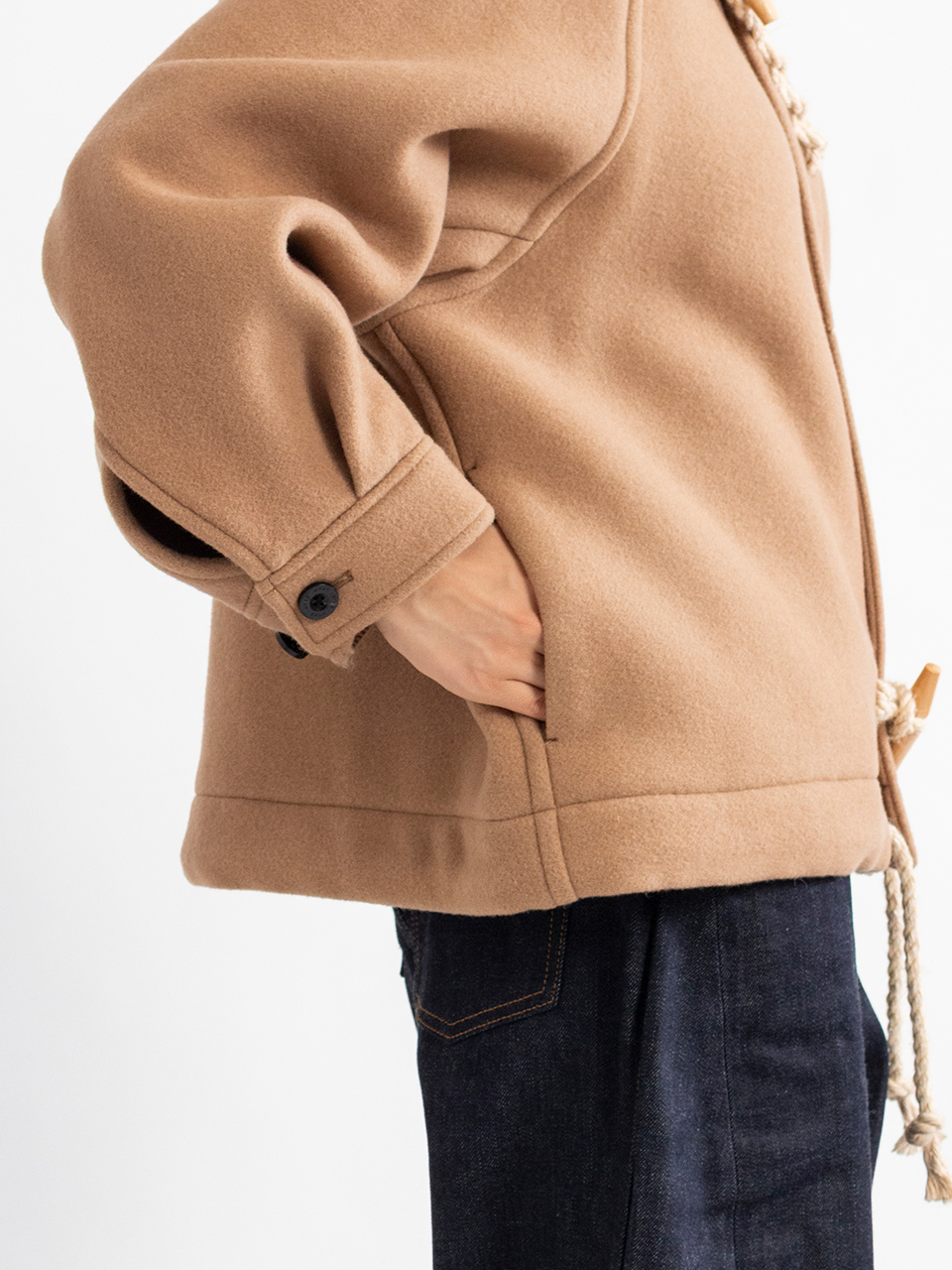 DOUBLE FACE DUFFEL JACKET-ダブルフェイスダッフルジャケット-HYKE