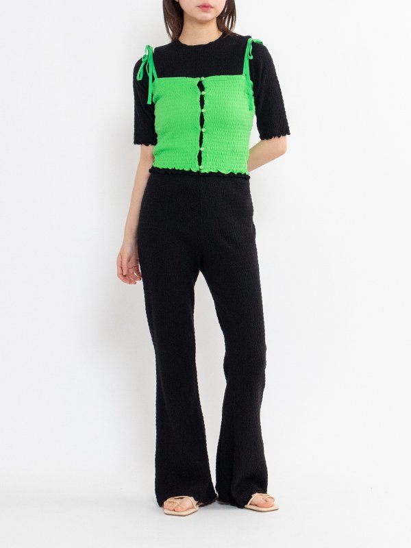 Cotton shirring camisole -コットンシャーリングキャミソール-PHEENY