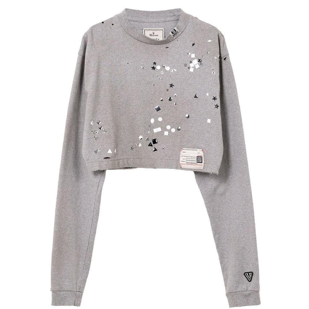 Maison MIHARA YASUHIRO】 EMBELLISHED DISTRESSED LONG SLEEVES MINI