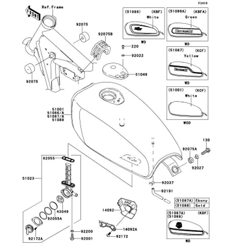 フューエルタンク 250TR 2011(BJ250KBF) - Kawasaki純正部品