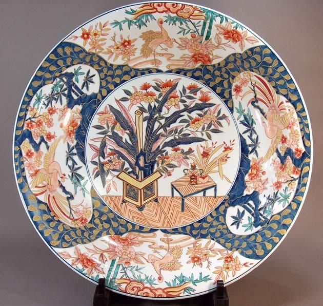 有田焼 静山作 金彩花模様 鳳凰 龍 大皿 飾り皿 皿鉢皿 【公式通販】