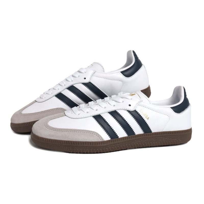 adidas SAMBA OG WHITE NAVY アディダス サンバ スニーカー ( シルバー