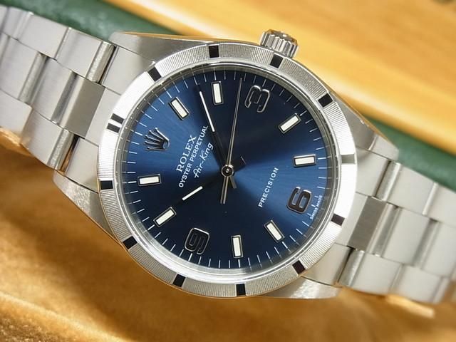 ロレックス エアキング ブルー文字盤 14010M K番 - 腕時計専門店THE