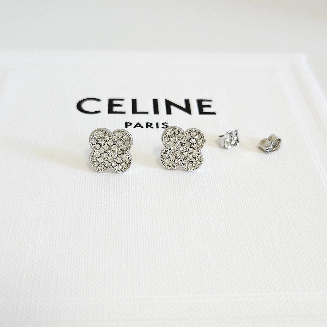 きらきらビジュークローバーピアス＆イヤリング｜CZダイヤモンド シルバー