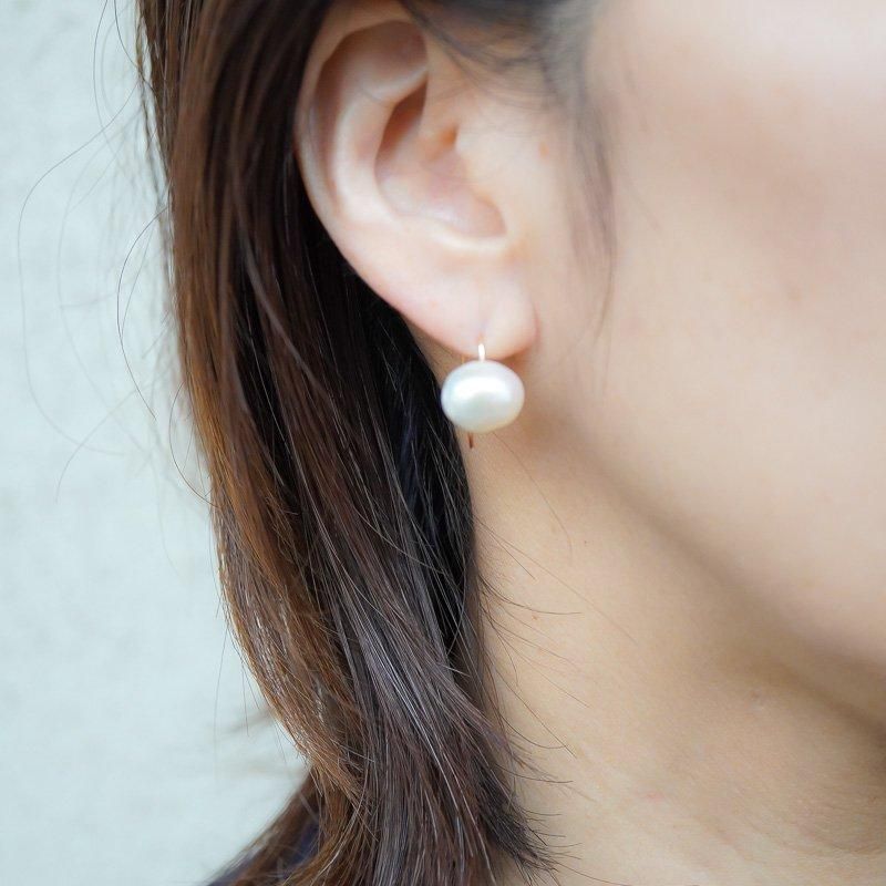 14kgfダブルプルメリアカービングピアス/イヤリング ターコイズ