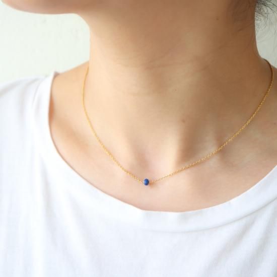 minikin]14kgf【9月・12月/ラピスラズリ】小さな誕生石のネックレス