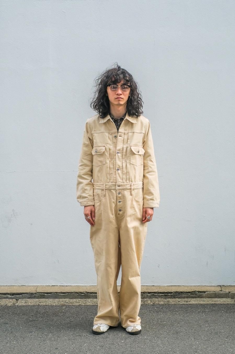 SUGARHILL HERRINGBONE COVERALLS-KHAKI- 【公式通販】