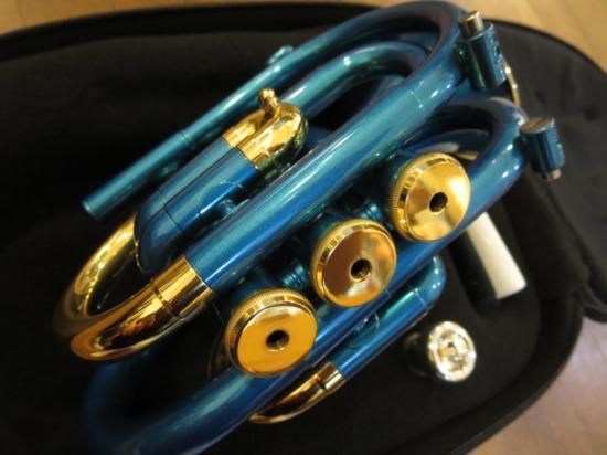 委託品ジュピター ポケットトランペット JPT416 マリンブルー 美品