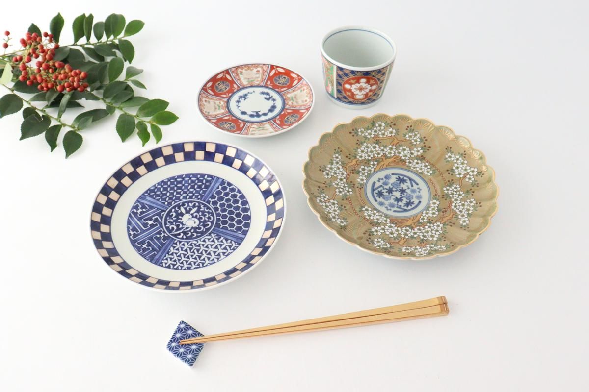 プレート｜18.5cm｜兎銀市松｜磁器｜林九郎窯｜波佐見焼｜和食器通販