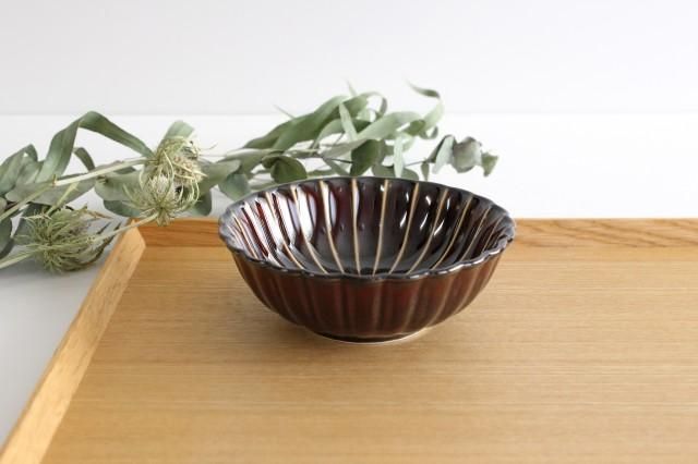 4寸鉢｜漆（茶）｜磁器｜ぎやまん｜美濃焼｜和食器通販｜うちる｜和