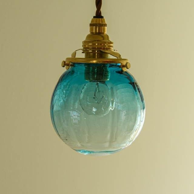 ️⃣プロフ必読！アンティーク 花リム ペンダントライト 透明・緑の縁