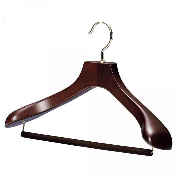AUT-05/メンズスーツハンガー/マーズブラウン/フェルトバー付 - NAKATA