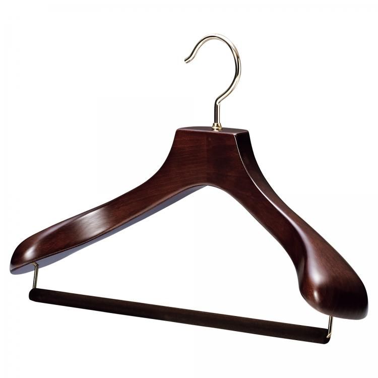AUT-05：w400/小さめメンズスーツハンガー/マーズブラウン/フェルト