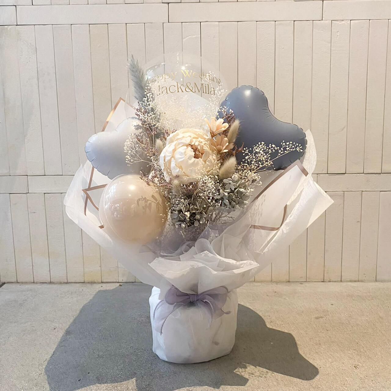 結婚式/電報】 ドライフラワー 結婚式 開店祝い 誕生日 周年祝い