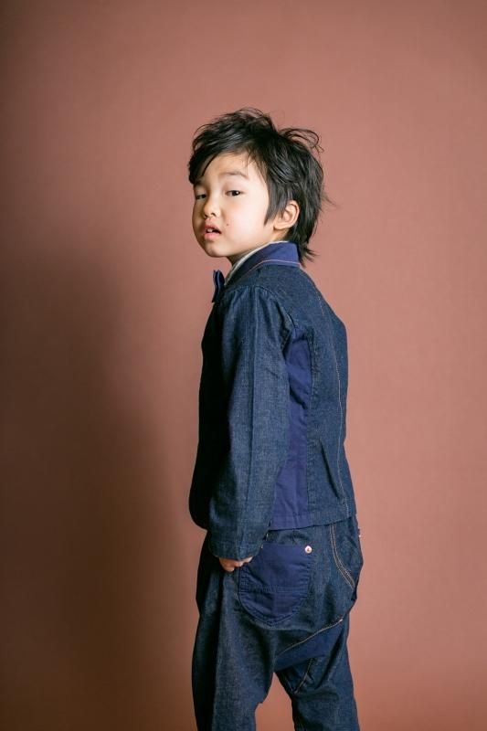 OQNO,オクノ,サルエルデニム,キッズ,デニムパンツ,タックパンツ