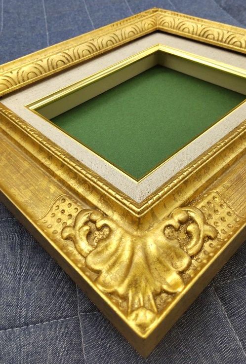 8904 ゴールド F12号 606×500mm 油彩額縁 油絵額 大額【大型商品※送料