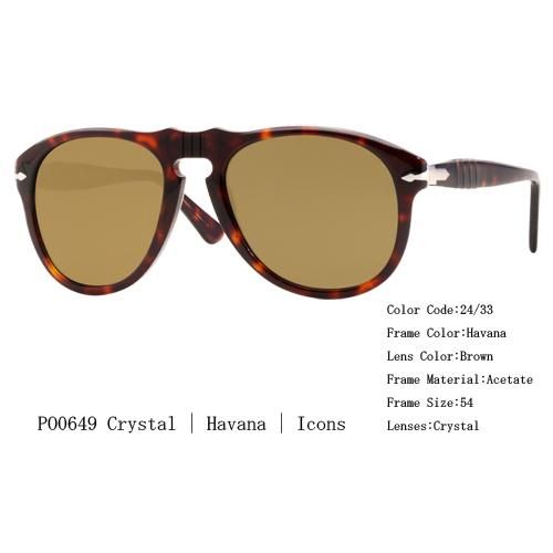 正規通販】Persol PO0649 24 33 ティアドロップサングラス HAVANA