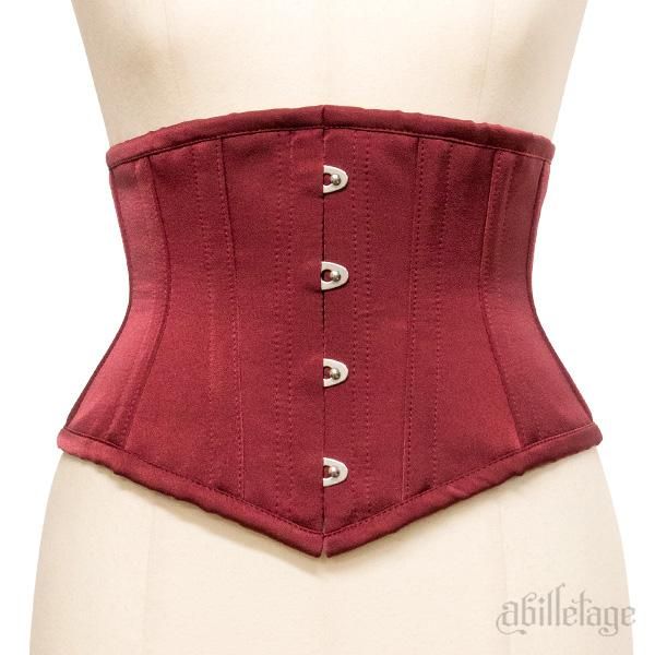 受注生産】ベーシックサテンミニショートコルセット（ボルドー