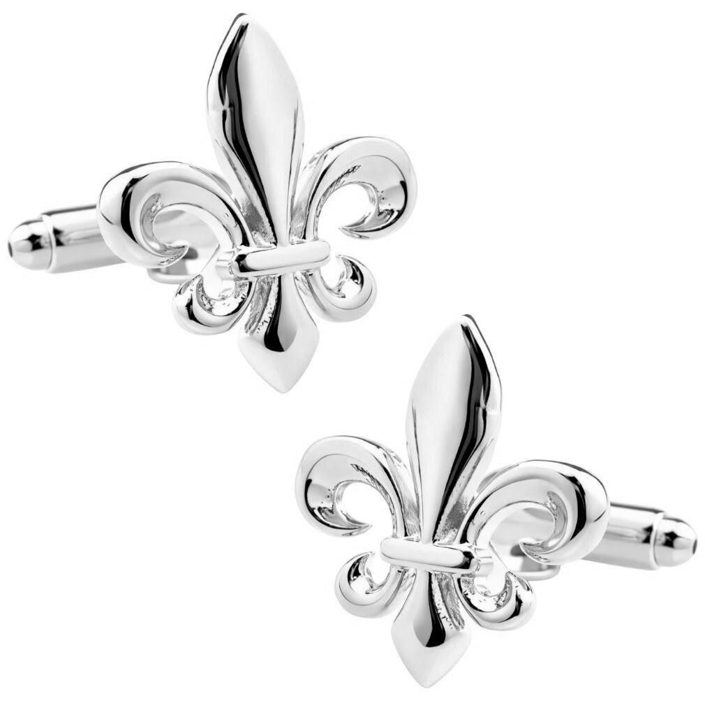 シルバー フルール・ド・リス ゆりの紋章 カフス - カフスボタン