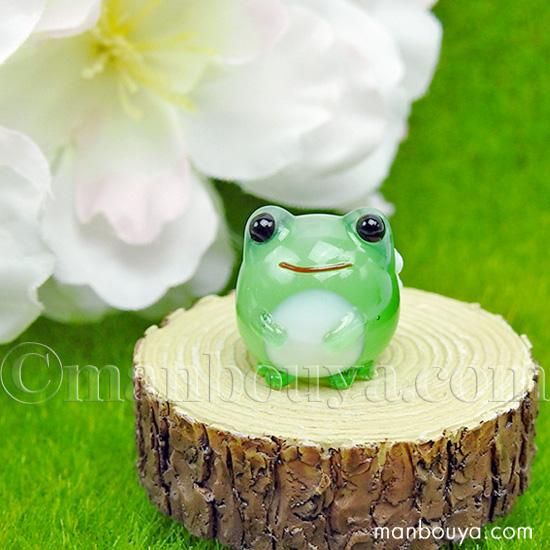 カエルグッズ ガラス細工 ミニチュア 置物 かわいい 花カエル S ビブロ