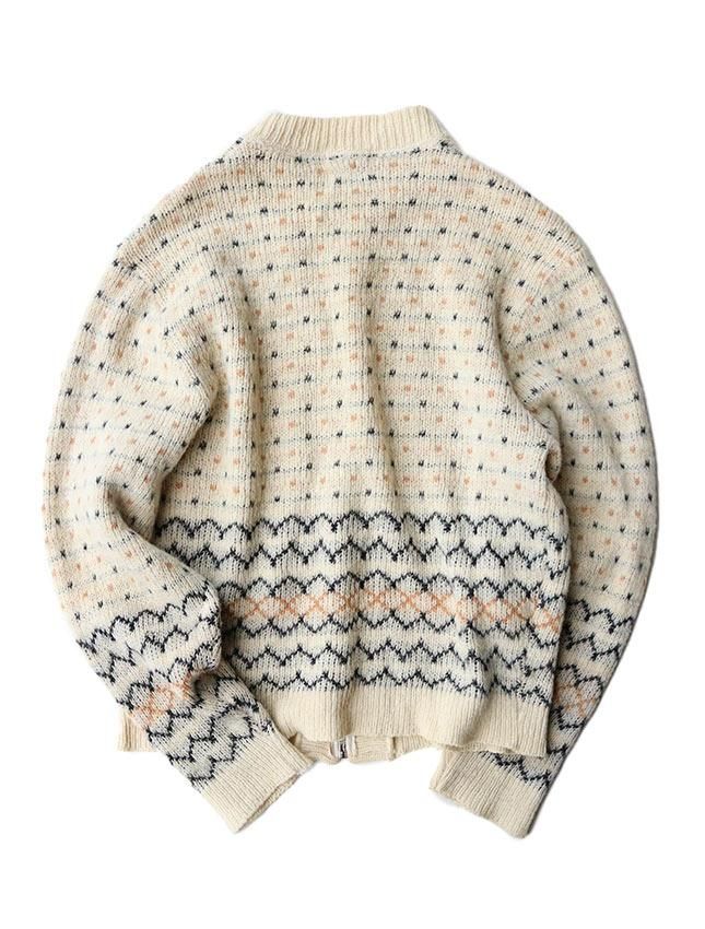 60s SEARS MOHAR ZIP UP CARDEGAN SIZE L - MATIN, VINTAGE OUTFITTERS