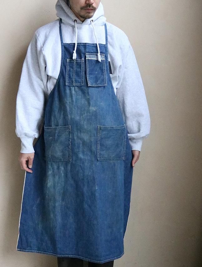 50s UNKNOWN DENIM APRON | 古いデニム素材のエプロン - MATIN