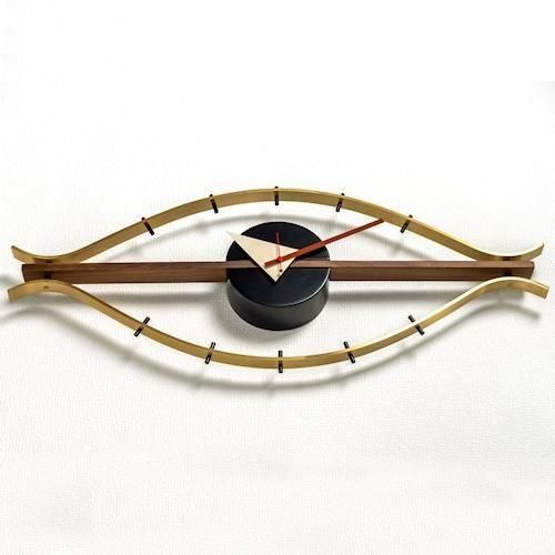 ジョージ・ネルソン/EyeClockアイクロックウォールナット無垢材