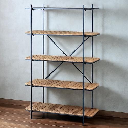 M*u様 北欧ヴィンテージ メープル無垢材インダストリアルカームラック