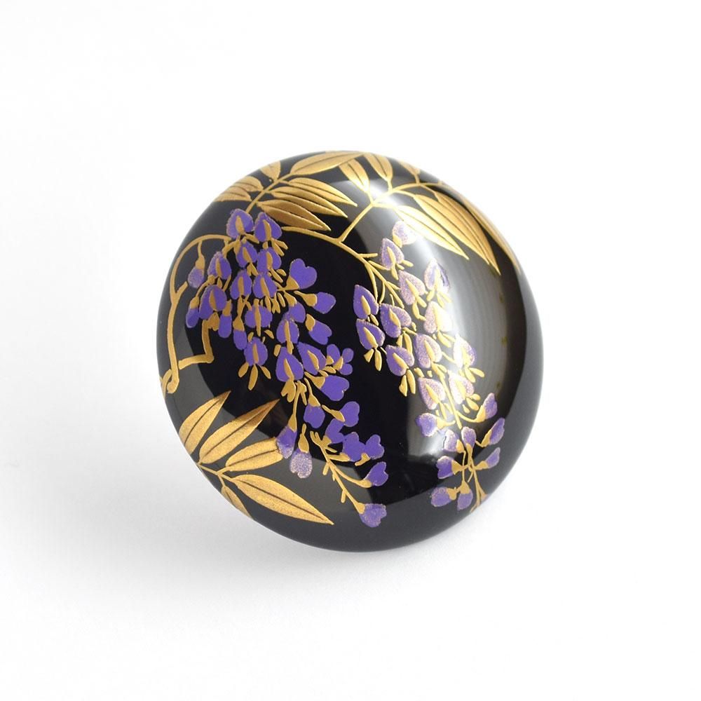 藤蒔絵 柘漆塗ブローチ - うるしアートはりや通販｜針谷蒔絵