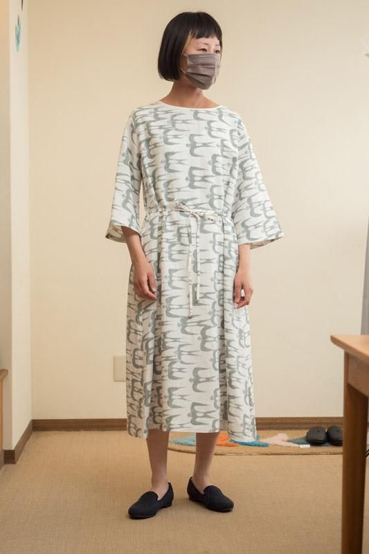 mina perhonen hello swallow リネンワンピース - ミナペルホネン正規