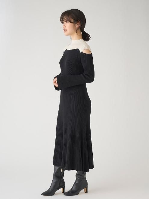 CELFORD (セルフォード)袖スリットニットマーメイドワンピース 22秋冬