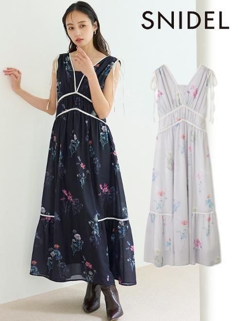 snidel （スナイデル）フラワードロストディティールワンピース 25秋冬