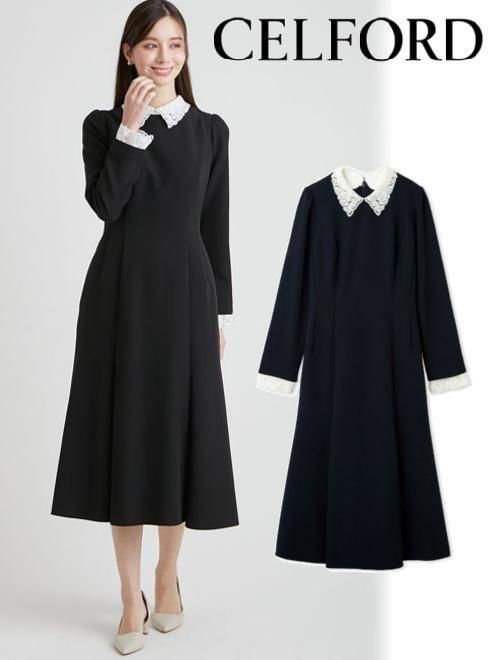 CELFORD (セルフォード)刺繍レース付きマーメイドワンピース 26春夏