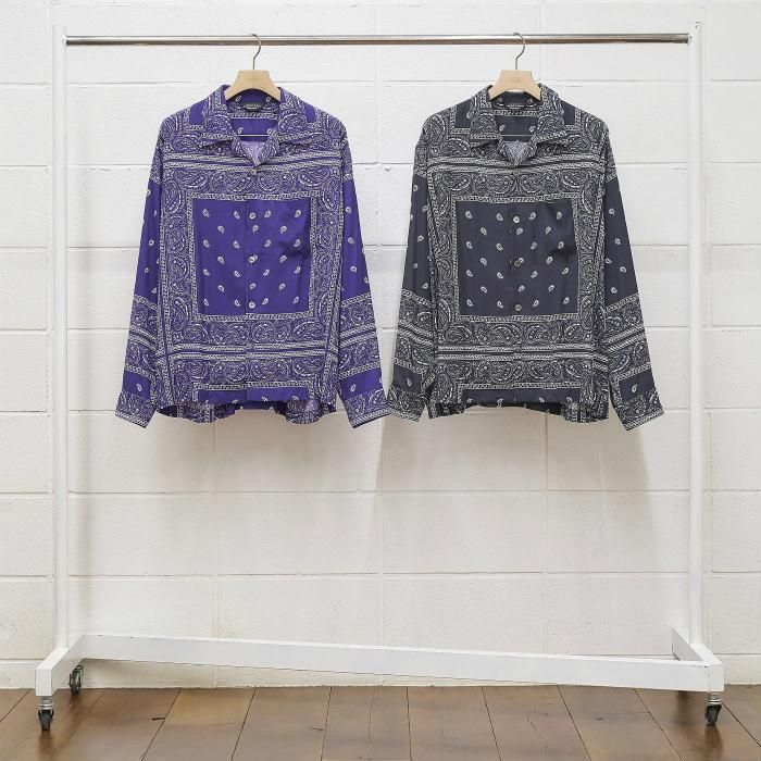 UNUSED アンユーズド bandanna shirts. ペイズリーロングスリーブ