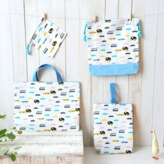 入園入学グッズ 手づくり4点セット －生地 Joyride Day -カラフル