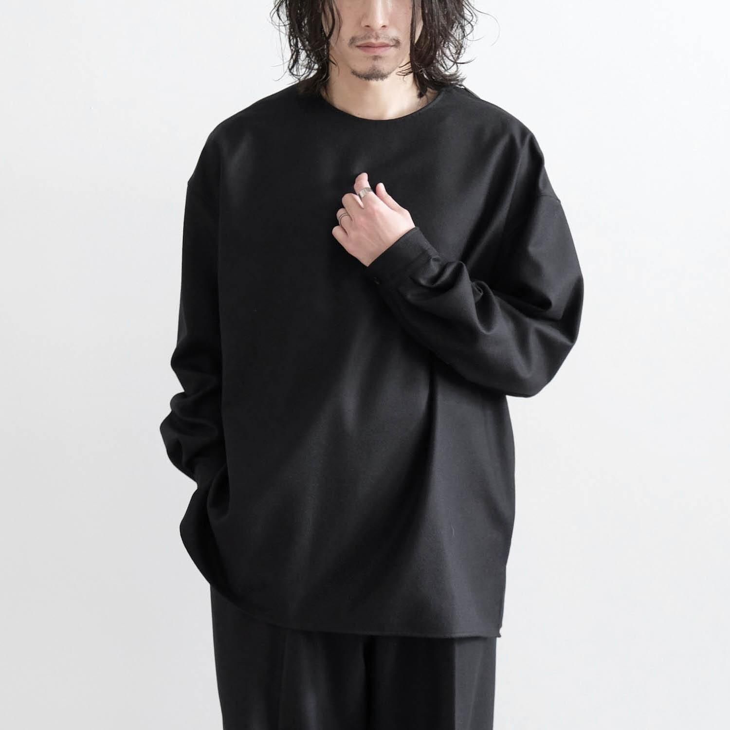 2/54 COLLEGE FLANNEL THE SIDE ZIP PULLIOVER SHIRT [BLACK] - WUNDER