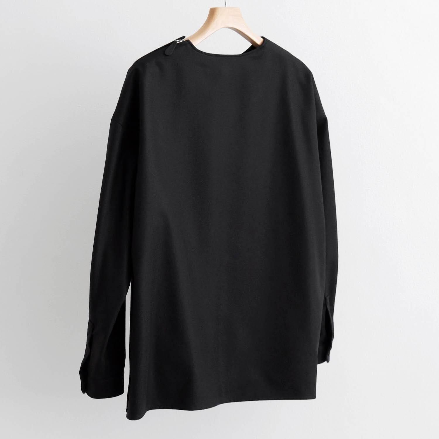 2/54 COLLEGE FLANNEL THE SIDE ZIP PULLIOVER SHIRT [BLACK] - WUNDER