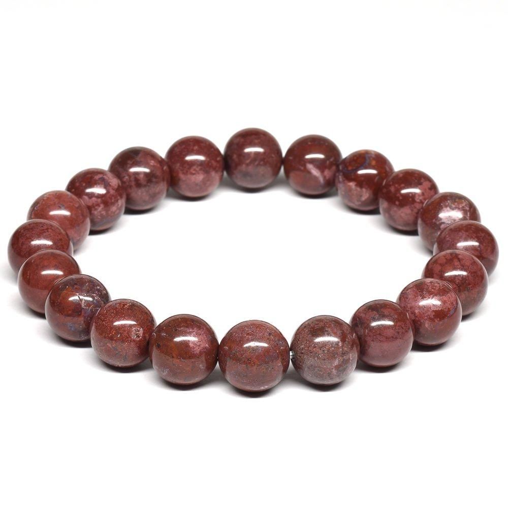 青森県産 津軽錦緋石 ブレスレット 10.5mm #QM302 - プレミアム天然石