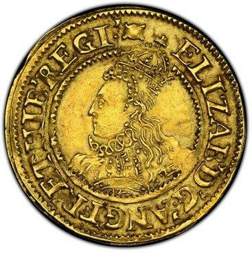 イギリス イングランド 1594-96 エリザベス1世 1クラウン金貨 PCGS